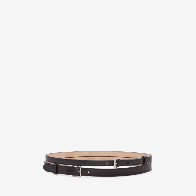 ALEXANDER MCQUEEN - Thin Double Belt - Item 6409441BR0I1000